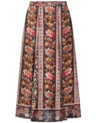 Pierre Louis Mascia - Aloe Floral-Print Midi Skirt - Lyst