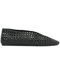 SCAROSSO - Woven-Leather Ballet Flats - Lyst