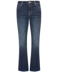 Fracomina - Embroidered-Hem Flared Jeans - Lyst