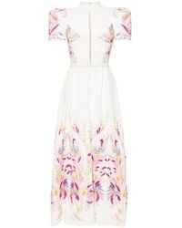 Saiid Kobeisy - Bead-Embellished Crepe Maxi Dress - Lyst