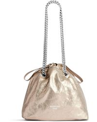 Balenciaga - Small Crush Metallic Drawstring Bag - Lyst