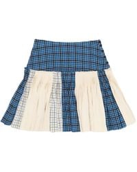 STORY mfg. - Check Pleated Mini Skirt - Lyst
