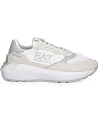 EA7 - Logo-Patch Panelled Sneakers - Lyst