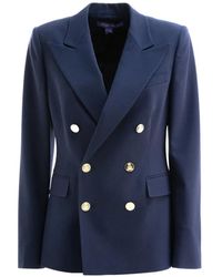 Ralph Lauren - Double-Breasted Peak-Lapels Blazer - Lyst