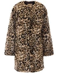 MICHAEL Michael Kors - Abrigo De Pelo Sintético Con Estampado De Leopardo - Lyst