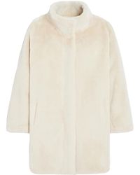 Apparis - High-Neck Faux Fur Coat - Lyst