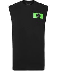 Philipp Plein - Logo-Plaque Cotton Tank Top - Lyst