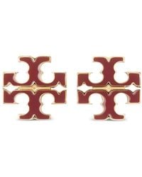 Tory Burch - Small Icon Enamel Stud Earrings - Lyst