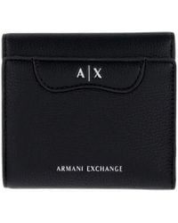ARMANI EXCHANGE - Logo-Plaque Pebbled-Effect Wallet - Lyst