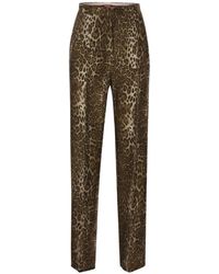Max Mara - Animal-Print Silk Trousers - Lyst
