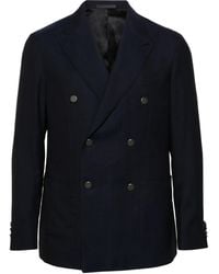 Caruso - Double-Breasted Wool Blazer - Lyst