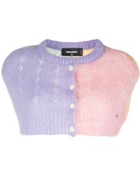 DSquared² - Pointelle-knit Brushed Wool Top - Lyst