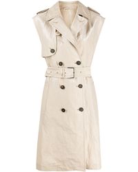 Brunello Cucinelli - Belted Trench Coat - Lyst