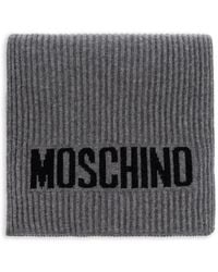 Moschino - Intarsia Knit Logo Ribbed Scarf - Lyst