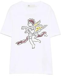 Tory Burch - Printed Cotton T-Shirt - Lyst