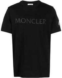 Moncler - T-Shirt En Coton À Logo Imprimé - Lyst