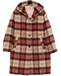 N°21 - Hooded Checked Coat - Lyst