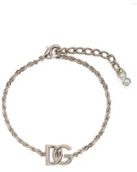 Dolce & Gabbana - Pulsera De Cadena Con Placa Del Logo - Lyst