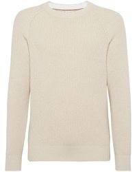 Brunello Cucinelli - Cotton Rib Stitch Sweater - Lyst