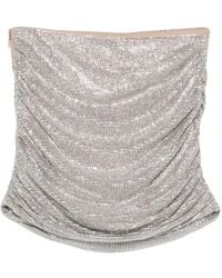 GIUSEPPE DI MORABITO - Crystal-Embellished Gathered Mini Skirt - Lyst