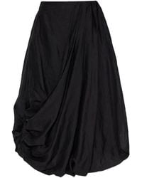 AllSaints - Nia Draped Midi Skirt - Lyst