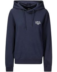 A.P.C. - Sudadera con capucha y logo bordado - Lyst