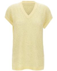 Fabiana Filippi - Pull Orné De Sequins À Col V - Lyst