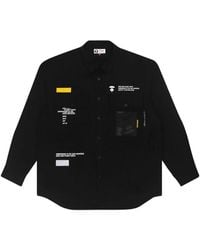 Aape By A Bathing Ape - Moonface Logo-Print Button-Down Cotton Shirt - Lyst