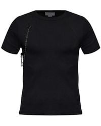 McQueen - Chain-Detail Ribbed T-Shirt - Lyst