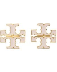 Tory Burch - Small Icon Enamel Stud Earrings - Lyst