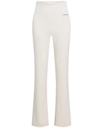 KARL LAGERFELD - Logo-Plaque Crossover-Waistband Trousers - Lyst