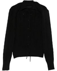 ALAINPAUL - Pointelle-Knit Button-Up Cardigan - Lyst