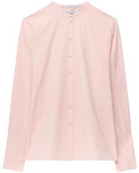 Another Tomorrow - Band-Collar French-Cuff Blouse - Lyst
