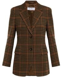 Max Mara - Blazer Galosce Con Motivo Pied-De-Poule - Lyst