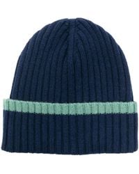 Dell'Oglio - Stripe-Trim Cashmere Beanie - Lyst