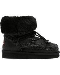 Mou - Lace-Up Crochet-Trim Ankle Boots - Lyst