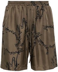 Nanushka - Shorts aus Seide mit abstraktem Print - Lyst