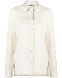Nanushka - Satin-Collar Long-Sleeved Shirt - Lyst