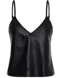 One Teaspoon - V-Neck Leather Tank Top - Lyst