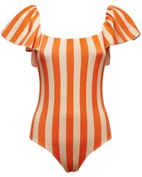 La DoubleJ - Striped Scarlett Swimsuit - Lyst