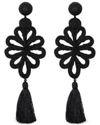 Jennifer Behr - Pendientes esperanza con borla floral - Lyst