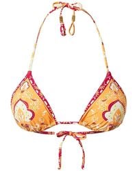 Twinset - Triangle Bikini Top With Print And Rhinestones - Lyst