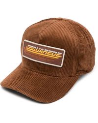 DSquared² - Logo-Patch Corduroy Baseball Cap - Lyst