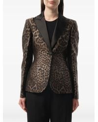 Lanvin - Leopard-Print Peak-Lapels Blazer - Lyst