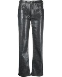 Agolde - Sloane Mid-rise Straight-leg Leather Trousers - Lyst