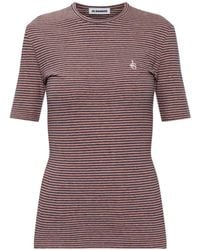 Jil Sander - Striped Logo-Embroidered T-Shirt - Lyst