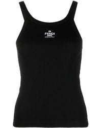 Fendi - Sleeveless Top With Logo - Lyst