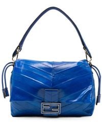 Fendi - Bolso De Hombro Baguette Mediano Con Placa Del Logo Ff - Lyst