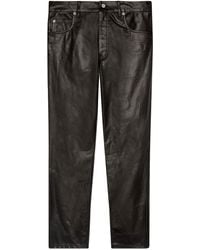 Gucci - Cropped Leather Trousers - Lyst