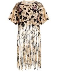 Agua Bendita - Celina Floral-Print Fringed T-Shirt - Lyst